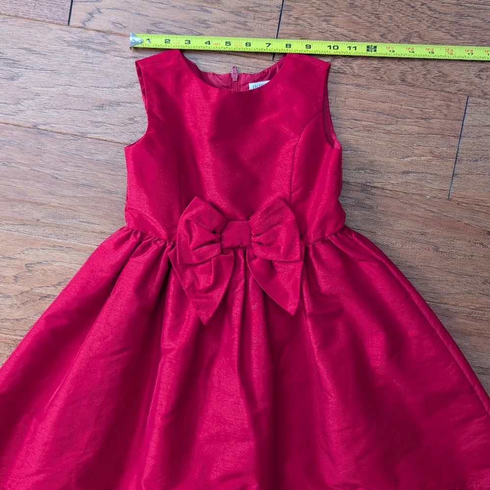 Hope & Henry Girls Red Holiday High Low Dress Size 5
